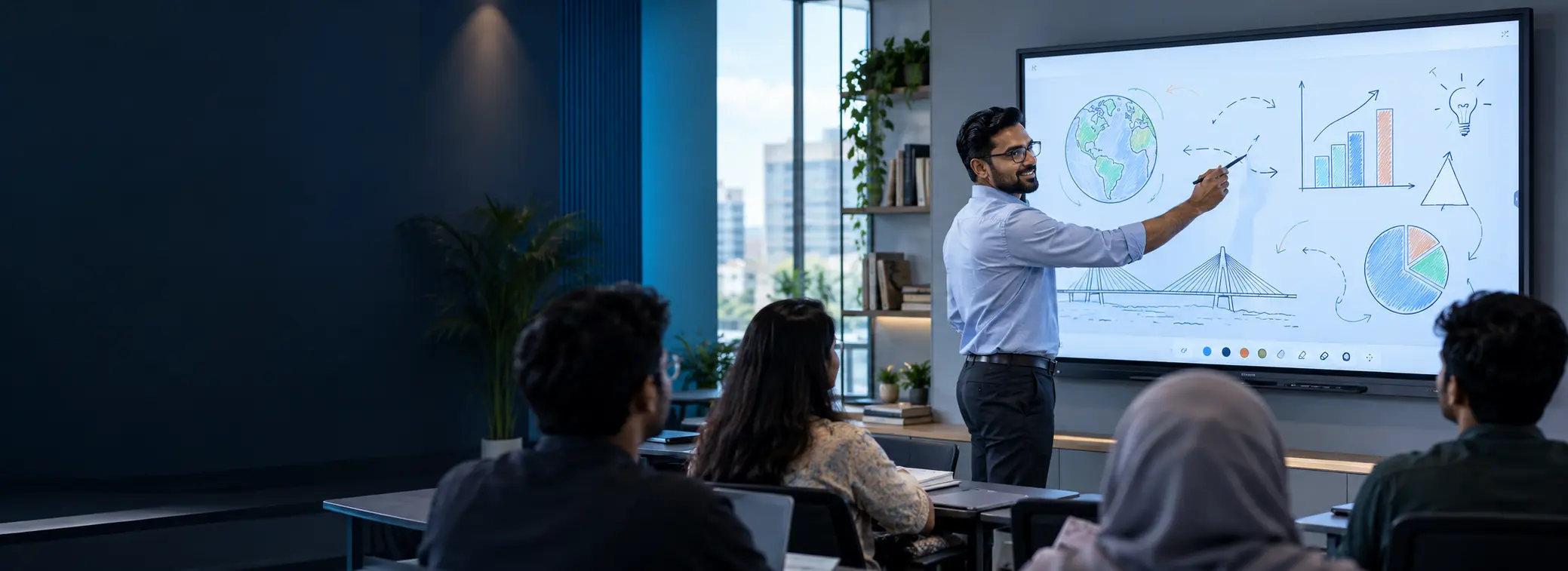 Interactive flat panel smart classroom in Bangladesh